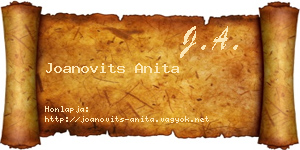 Joanovits Anita névjegykártya