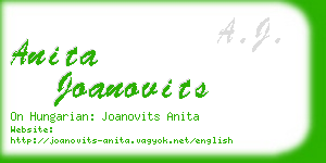 anita joanovits business card
